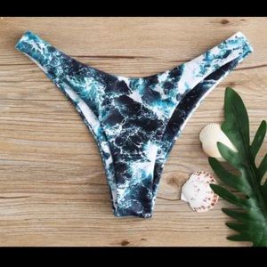 ♥️2/$15 (M) ZAFUL Ocean Print Bikini Bottoms